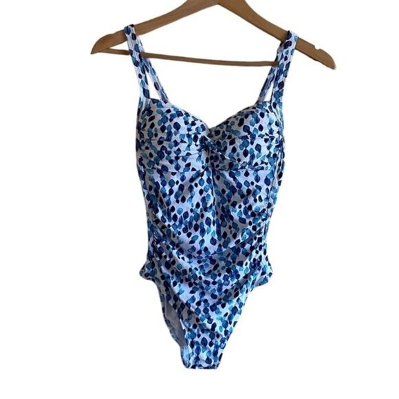 Nip Tuck Petal Plunge Joanne One Piece Swimsuit US 6 Sweetheart Neck Ruched Side - Picture 16 of 16